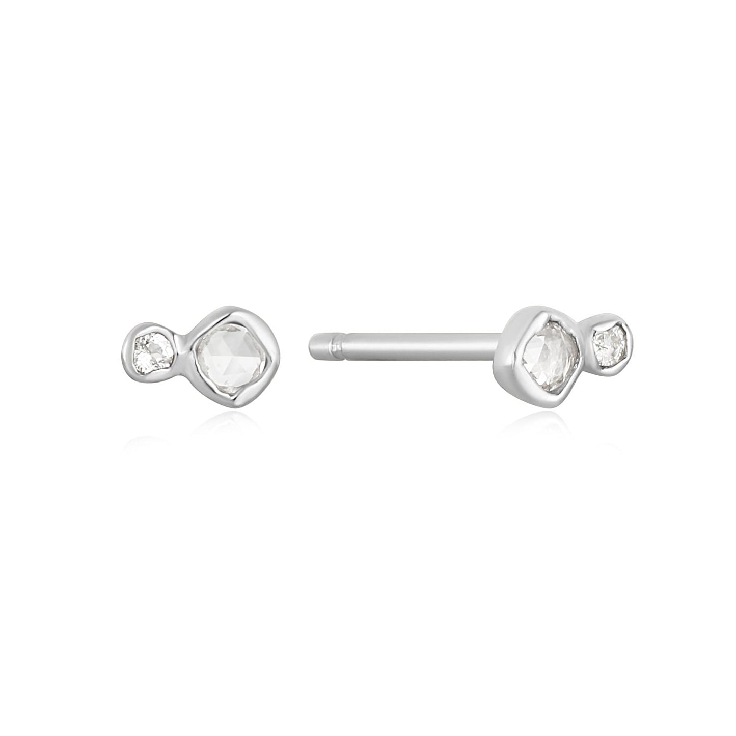 Marie 14K White Gold White Sapphire and Topaz Earrings