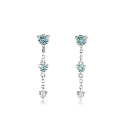 Allure White Gold Topaz Earrings